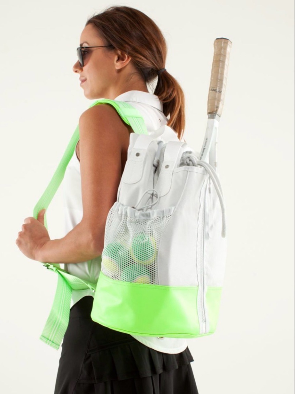 Lululemon Rally Bag Nimbus / Zippy Green Tennis Backpack Racquet,Yoga ,gym Bag